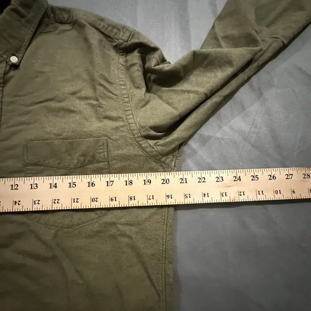 J.Crew Oxford Shirt Mens M Button Down Slim Fit Cotton Olive Green Dress